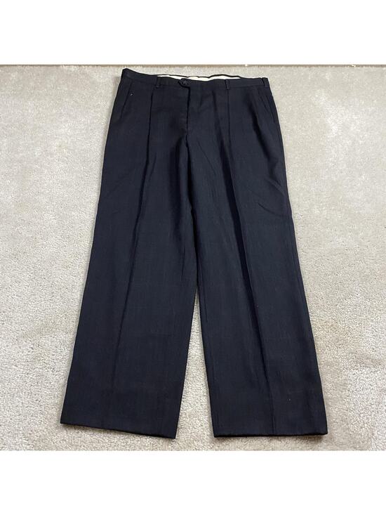 Christian Dior Other - VTG Christian Dior Monsieur Pants Mens 37x30 Blue Wool Herringbone Pleated